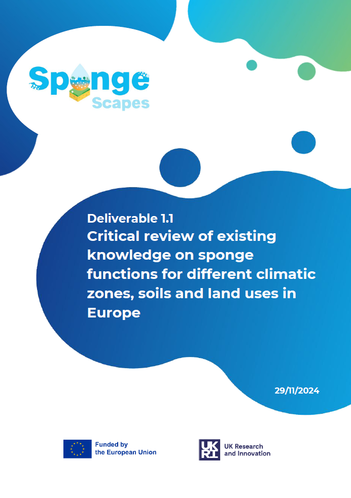 D1.1 – Critical Review of Existing Knowledge on Sponge Functions for Different Climatic Zones, Soils and Land Uses in Europe