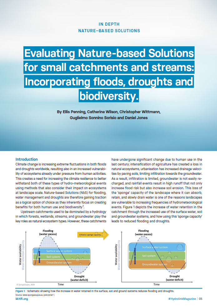 Evaluating Nature-based Solutions for small catchments and streams: Incorporating floods, droughts and biodiversity