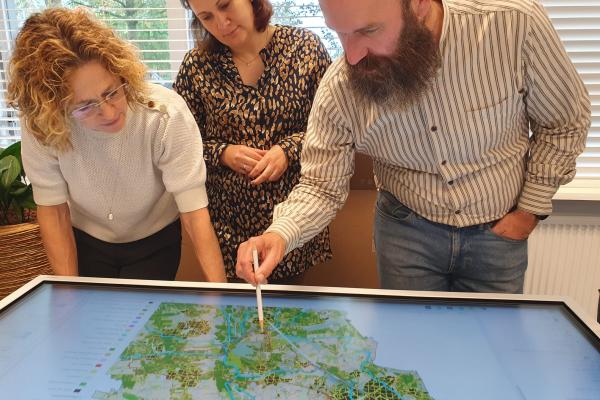 Participants using the geodesign tool